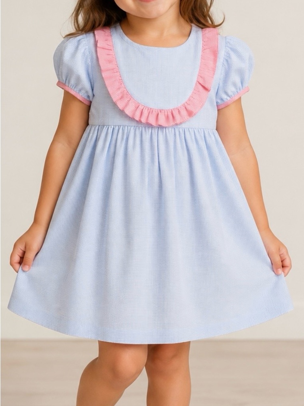 Toddler size 4 Mom & Me blue/red dress